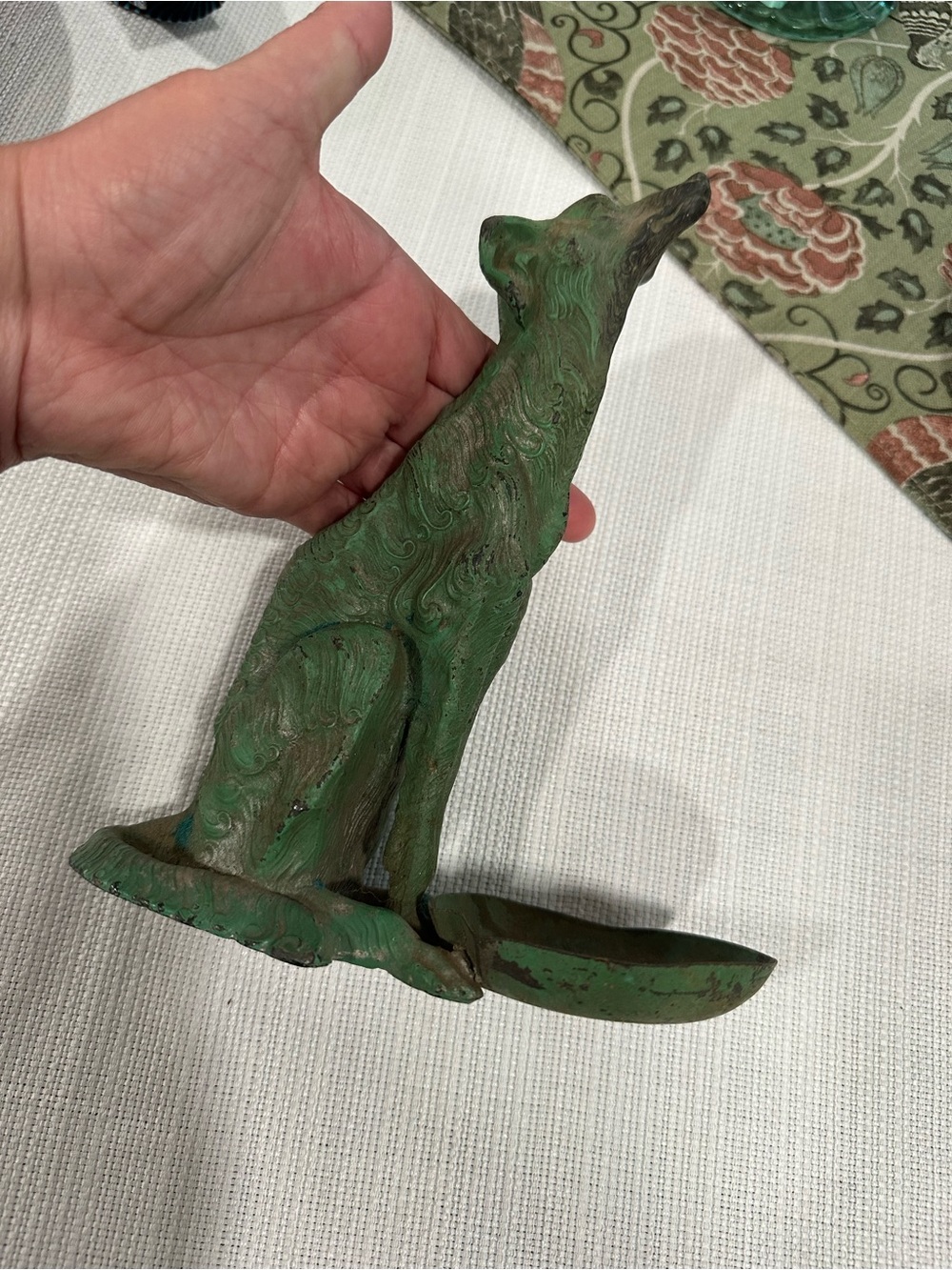 vintage wolf incense holder